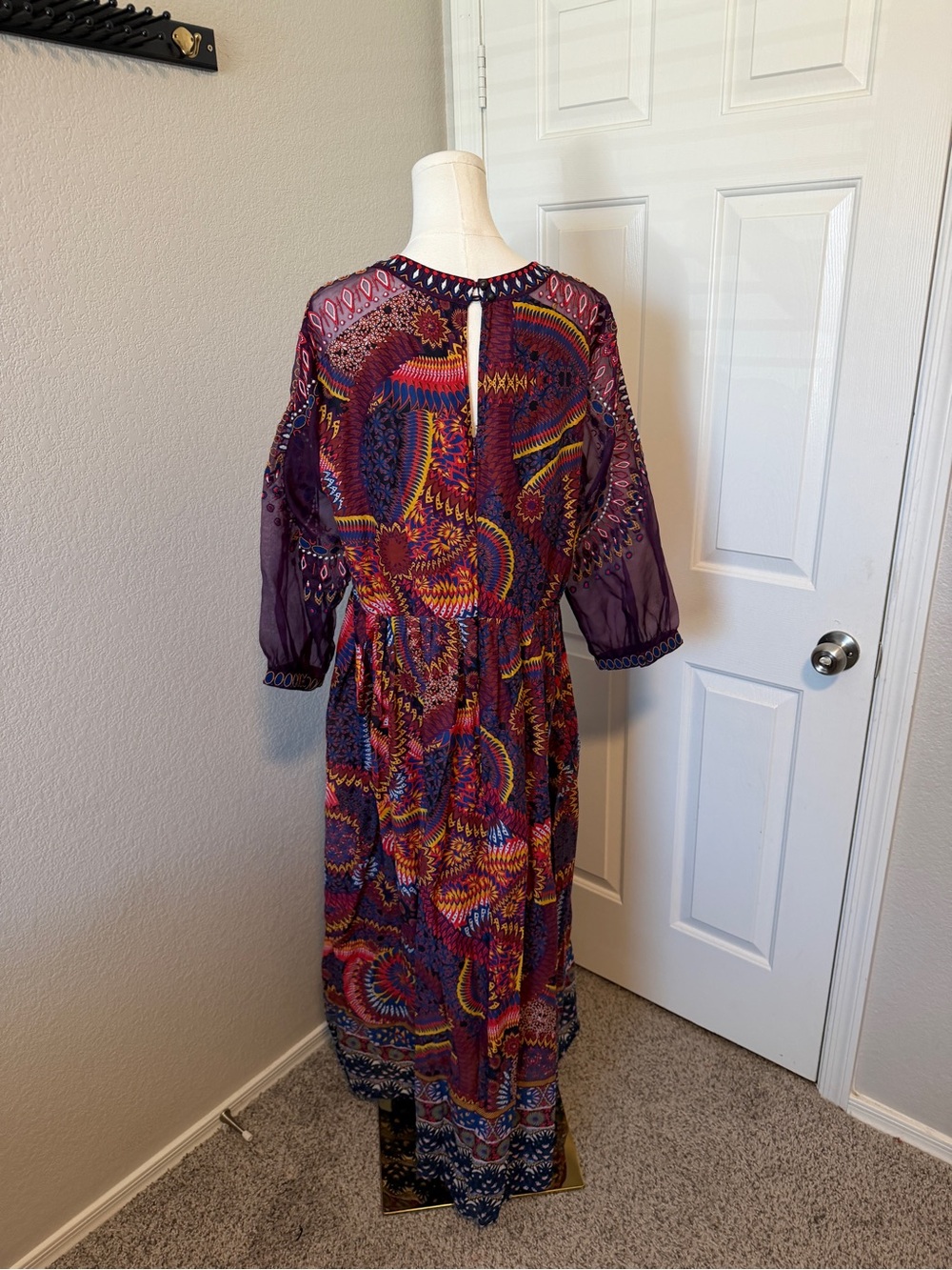 By Anthropologie dress maren embroidered Boho maxi dress 20W - Picture 5 of 6